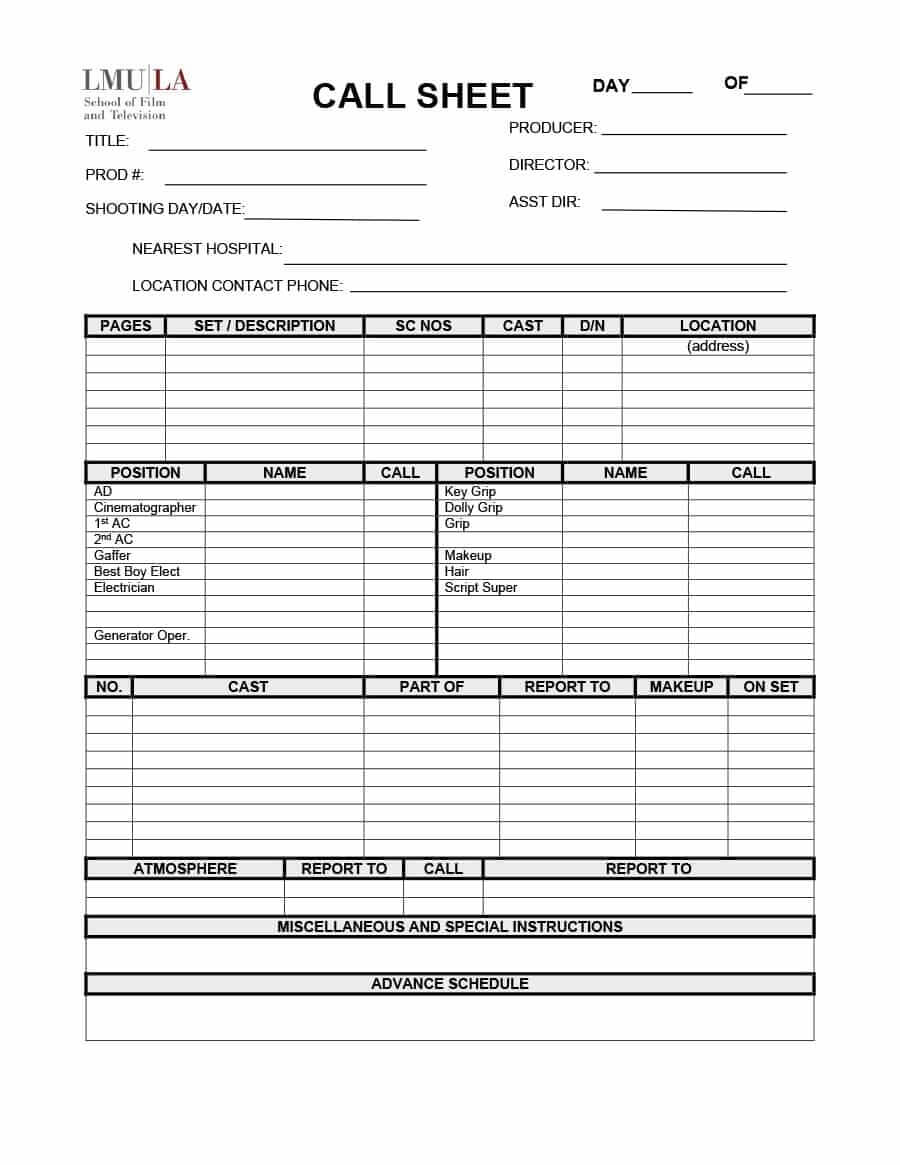 40+ Printable Call Log Templates In Microsoft Word And Excel Regarding Blank Call Sheet Template