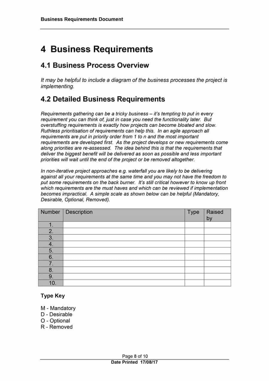40+ Simple Business Requirements Document Templates ᐅ In Brd Business Requirements Document Template