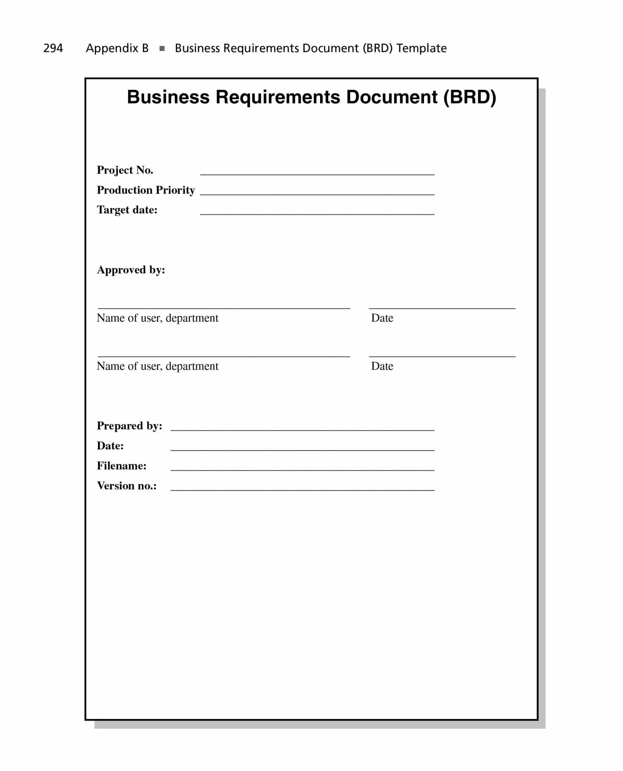 40+ Simple Business Requirements Document Templates ᐅ Intended For Business Requirements Document Template Word