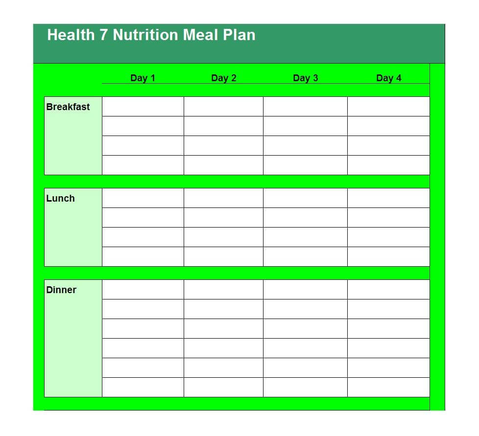 40+ Weekly Meal Planning Templates ᐅ Template Lab Pertaining To 7 Day Menu Planner Template