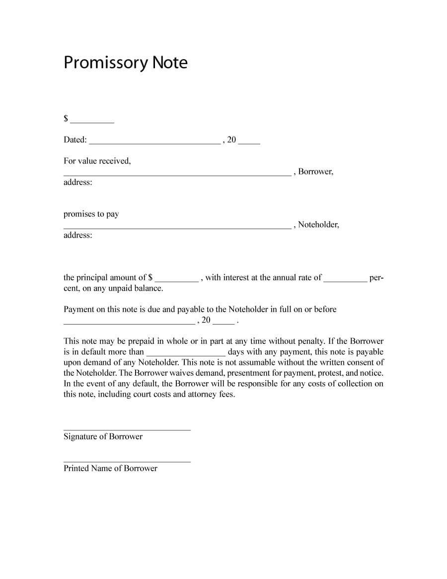 45 Free Promissory Note Templates & Forms [Word & Pdf] ᐅ Intended For Auto Promissory Note Template