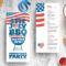 4Th Of July Dl Rack Card Template In Psd, Ai & Vector With 4Th Of July Menu Template