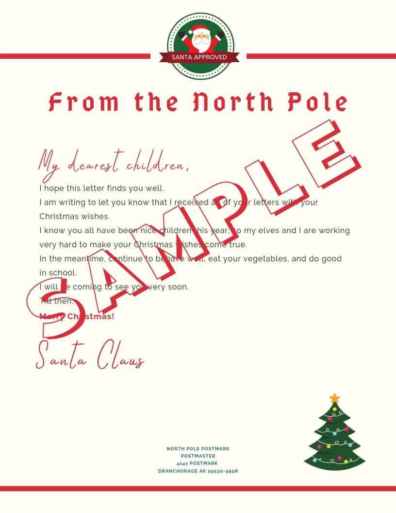 5 Letter To Santa Template Printables (Downloadable Pdf) Throughout Blank Letter From Santa Template
