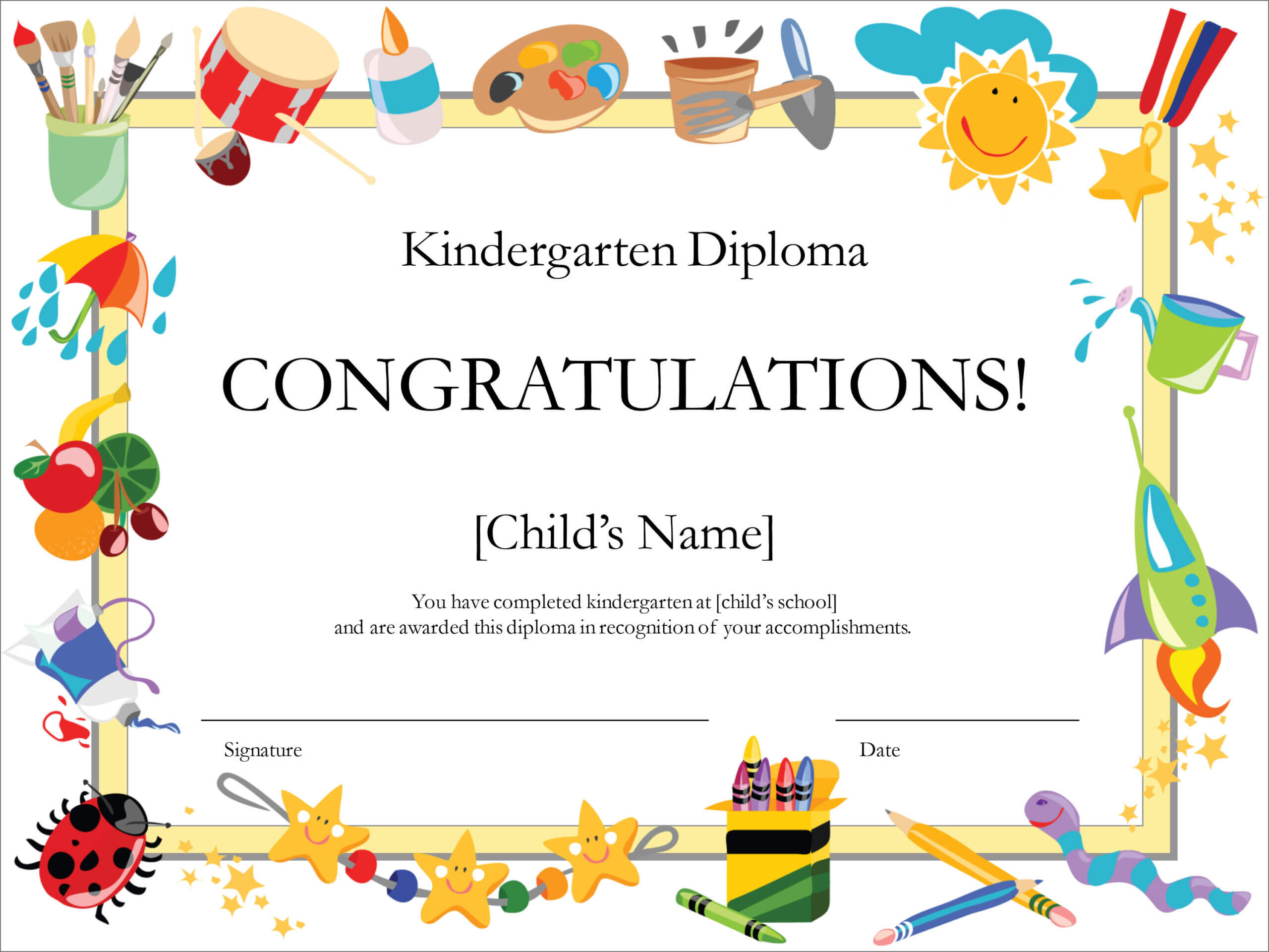 50 Free Creative Blank Certificate Templates In Psd Inside Children's Certificate Template