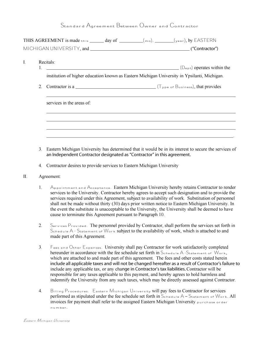 50+ Free Independent Contractor Agreement Forms & Templates Within Assignment Of Benefits Form Template