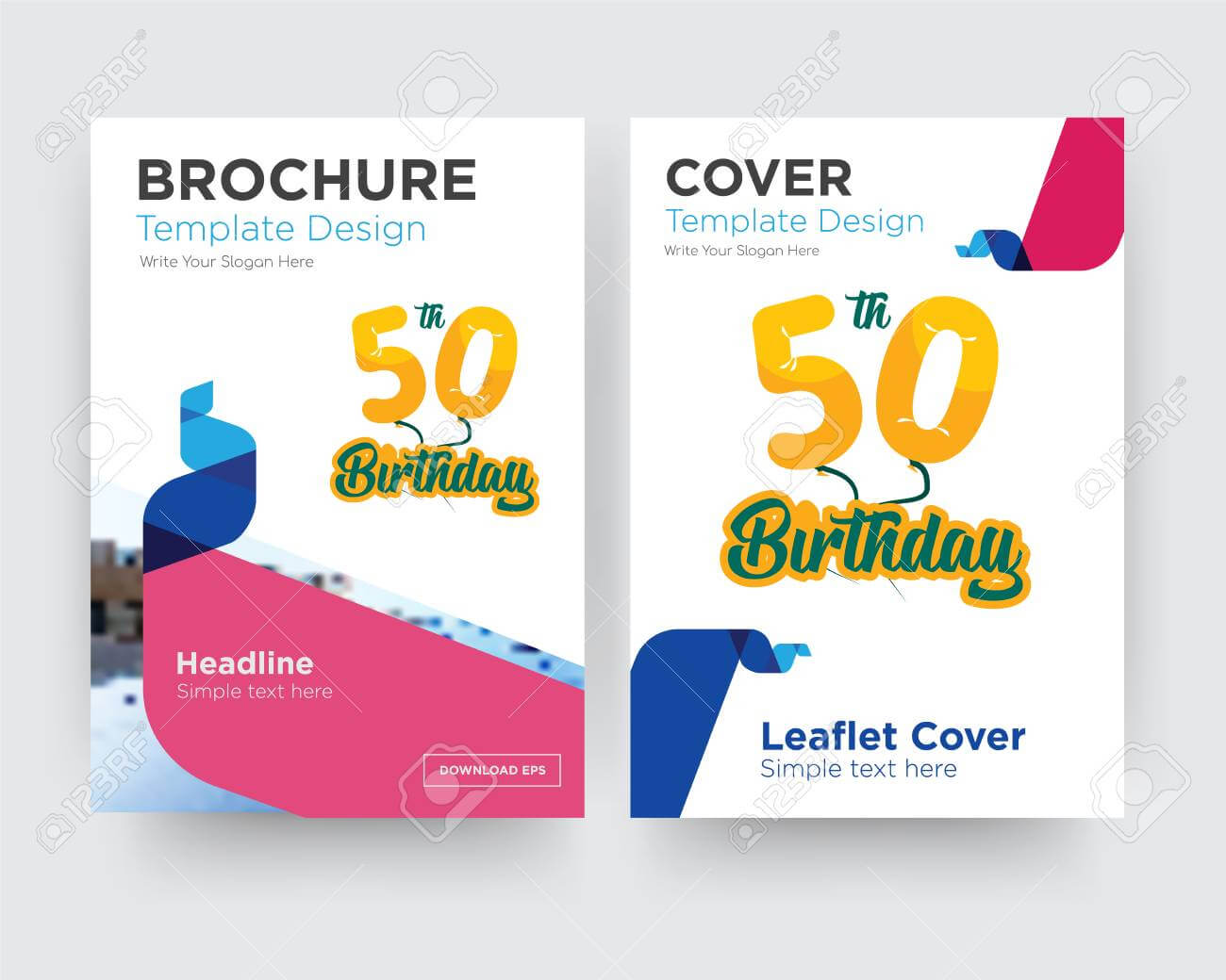50Th Birthday Brochure Flyer Design Template With Abstract Photo.. In 50Th Birthday Flyer Template Free