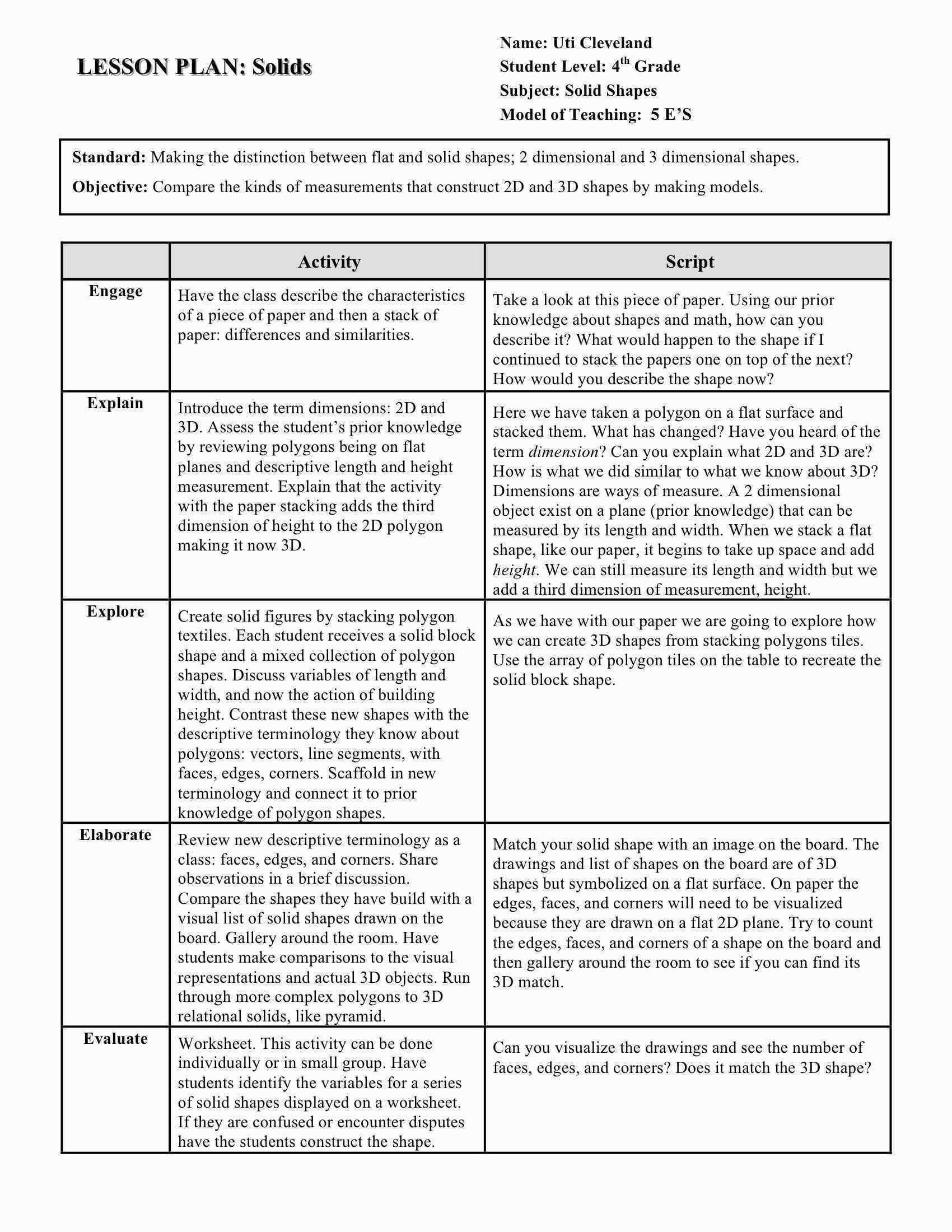 5142 5E Lesson Plan Template | Wiring Library For 5 E Lesson Plan Template