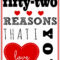 52 Reasons I Love You Template Free ] - You Will Get A for 52 Reasons Why I Love You Template