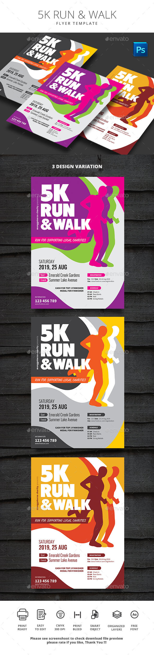 5K Run Graphics, Designs & Templates From Graphicriver With 5K Flyer Template