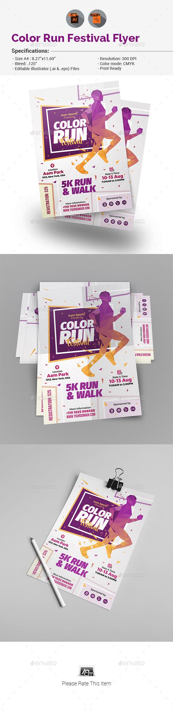 5K Run Graphics, Designs & Templates From Graphicriver Within 5K Flyer Template