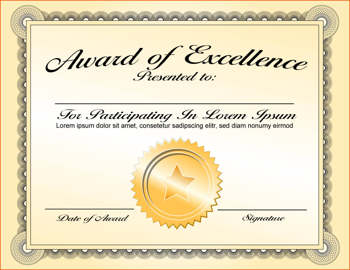 6+ Certificate Award Template – Bookletemplate For Certificate Of Achievement Template Word