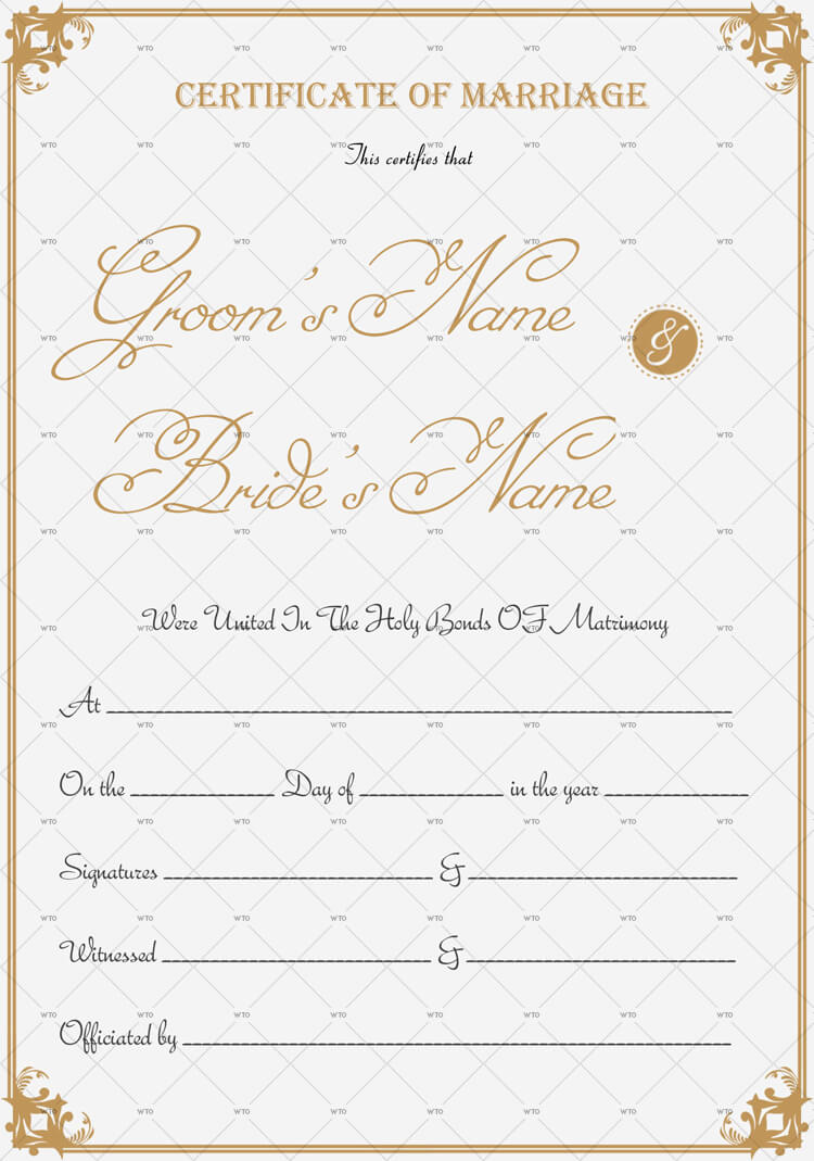 60+ Marriage Certificate Templates (Word | Pdf) Editable Inside Certificate Of Marriage Template