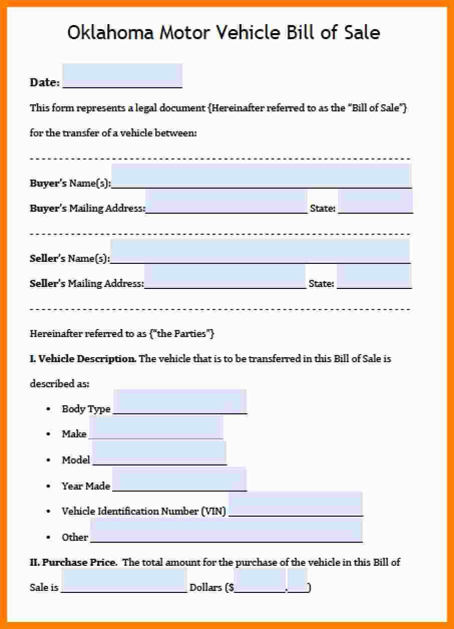 7+ Free Vehicle Bill Of Sale Template | Marlows Jewellers For Automobile Bill Of Sale Template