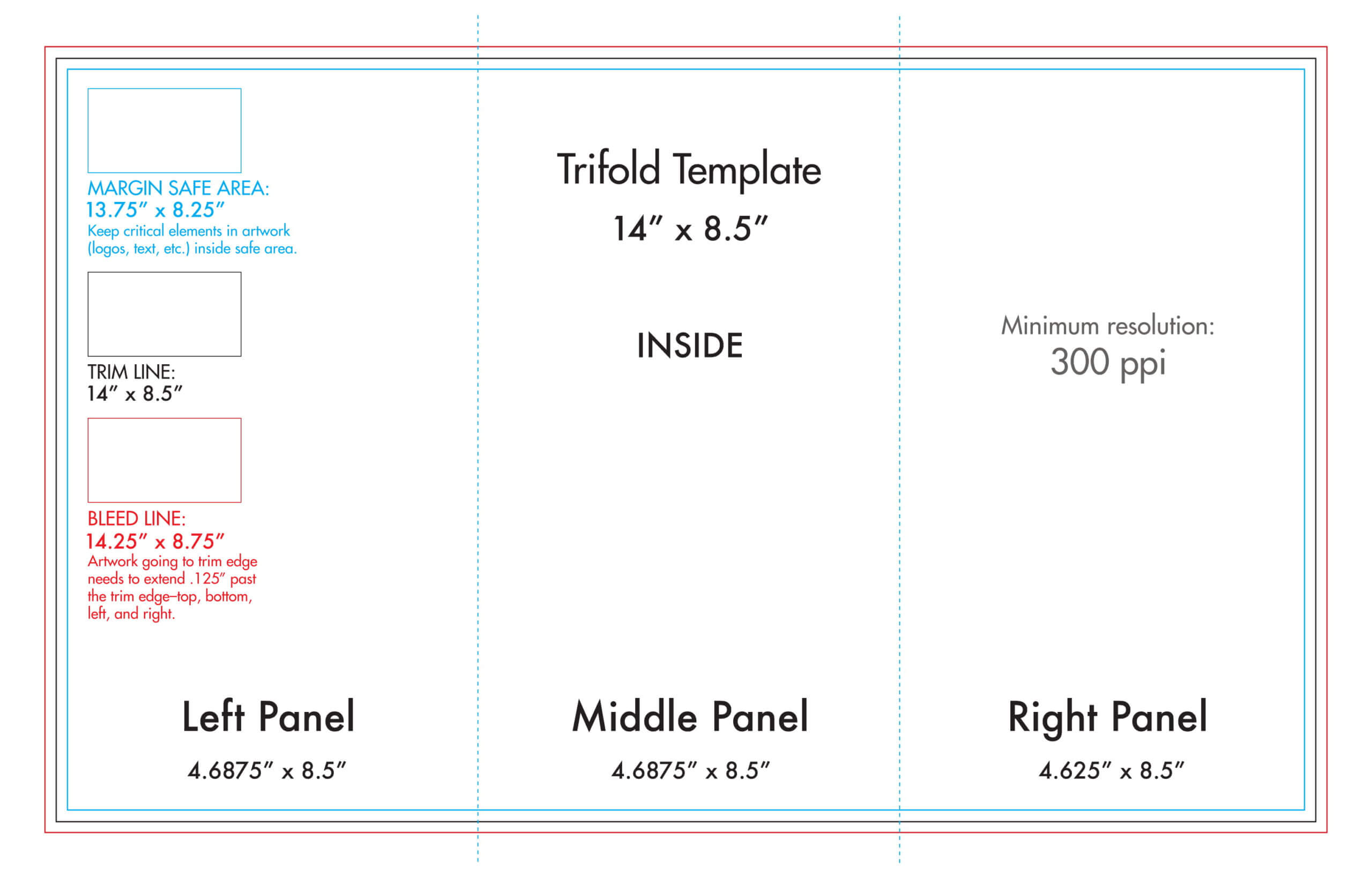 8.5" X 14" Tri Fold Brochure Template – U.s. Press Throughout 4 Fold Brochure Template
