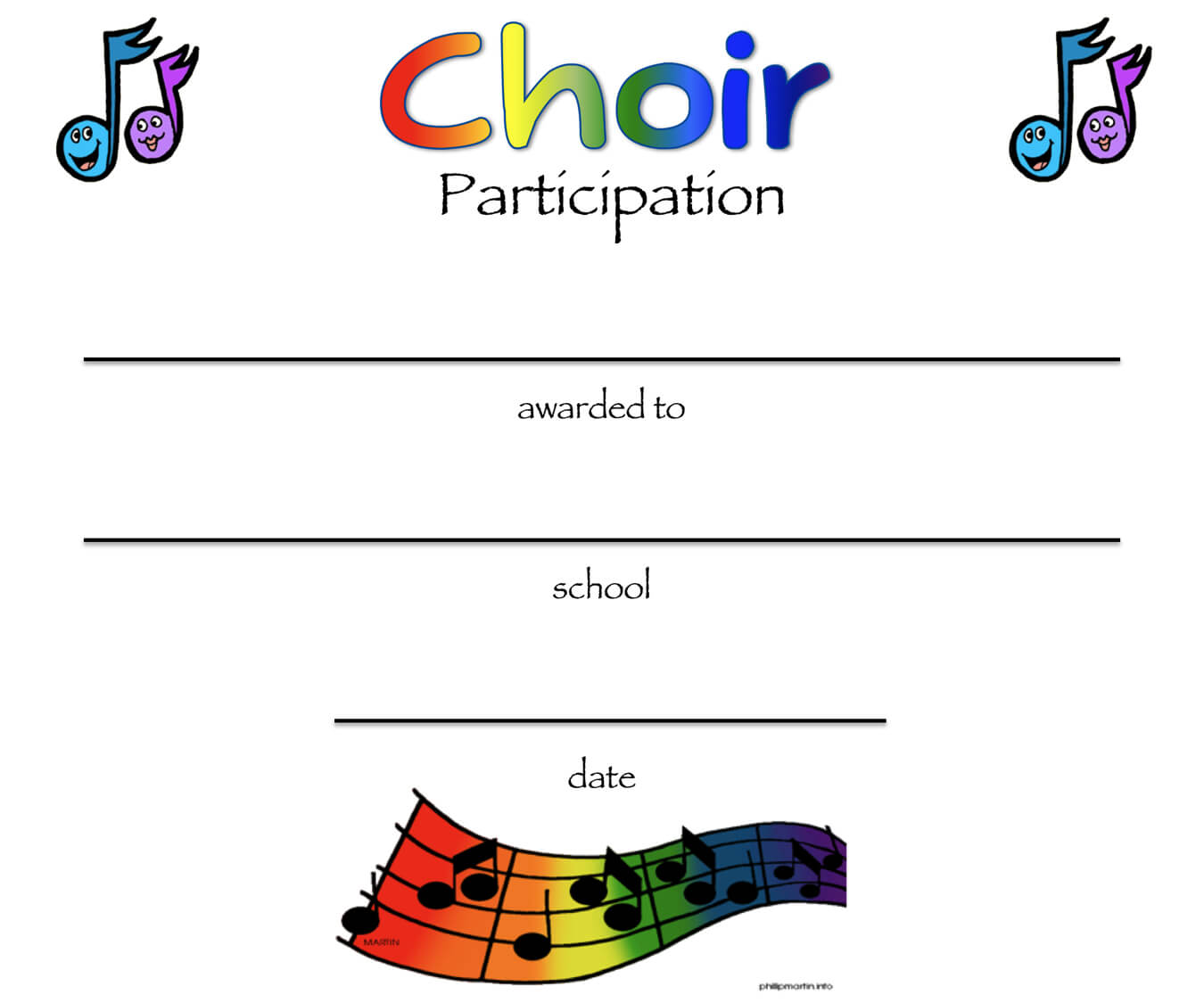 8+ Free Choir Certificate Of Participation Templates - Pdf Pertaining To Choir Certificate Template