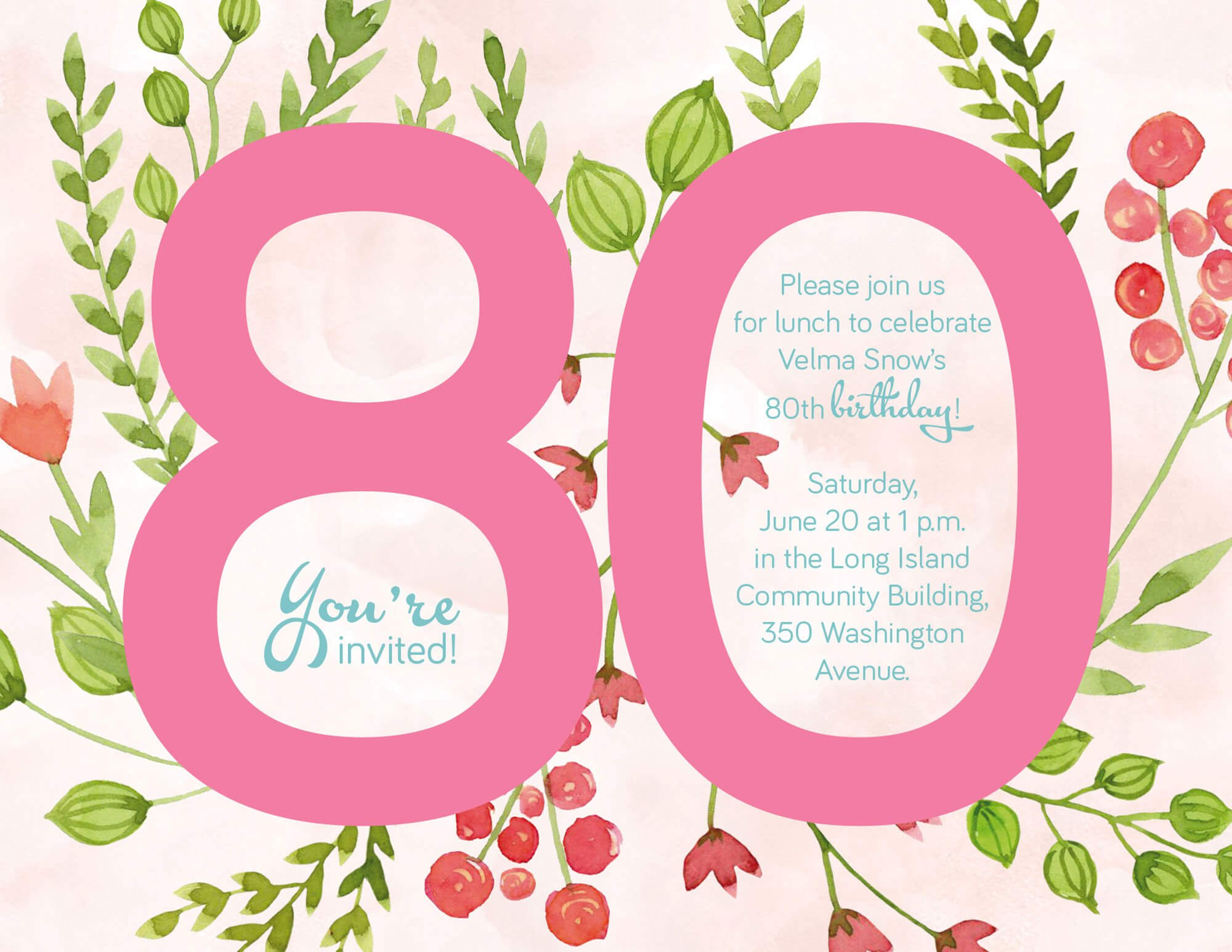 80Th Birthday Invitations : 80Th Birthday Invitations Regarding 80Th Birthday Invitation Templates