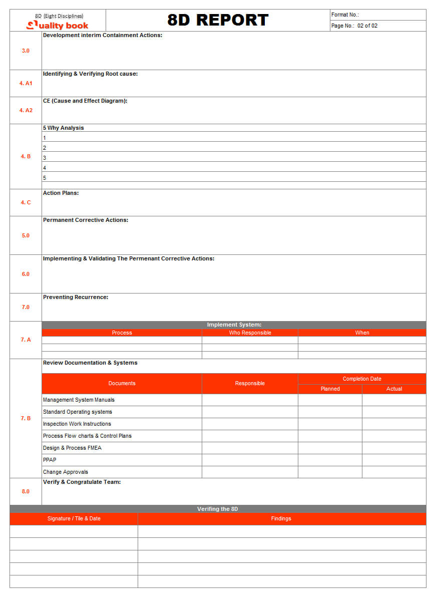 8D (Eight Disciplines) - The Problem Solving Tool With 8D Report Template Xls