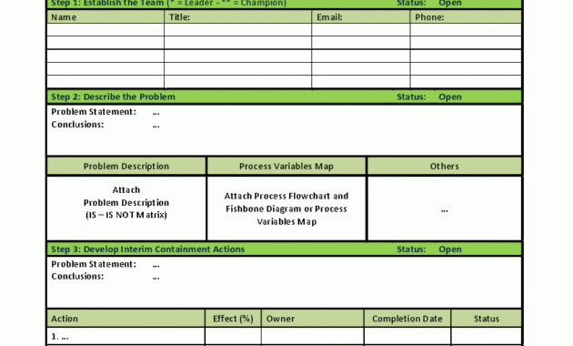 8D Problem Solving Process Report Template (Word) - Flevypro pertaining to 8D Report Format Template