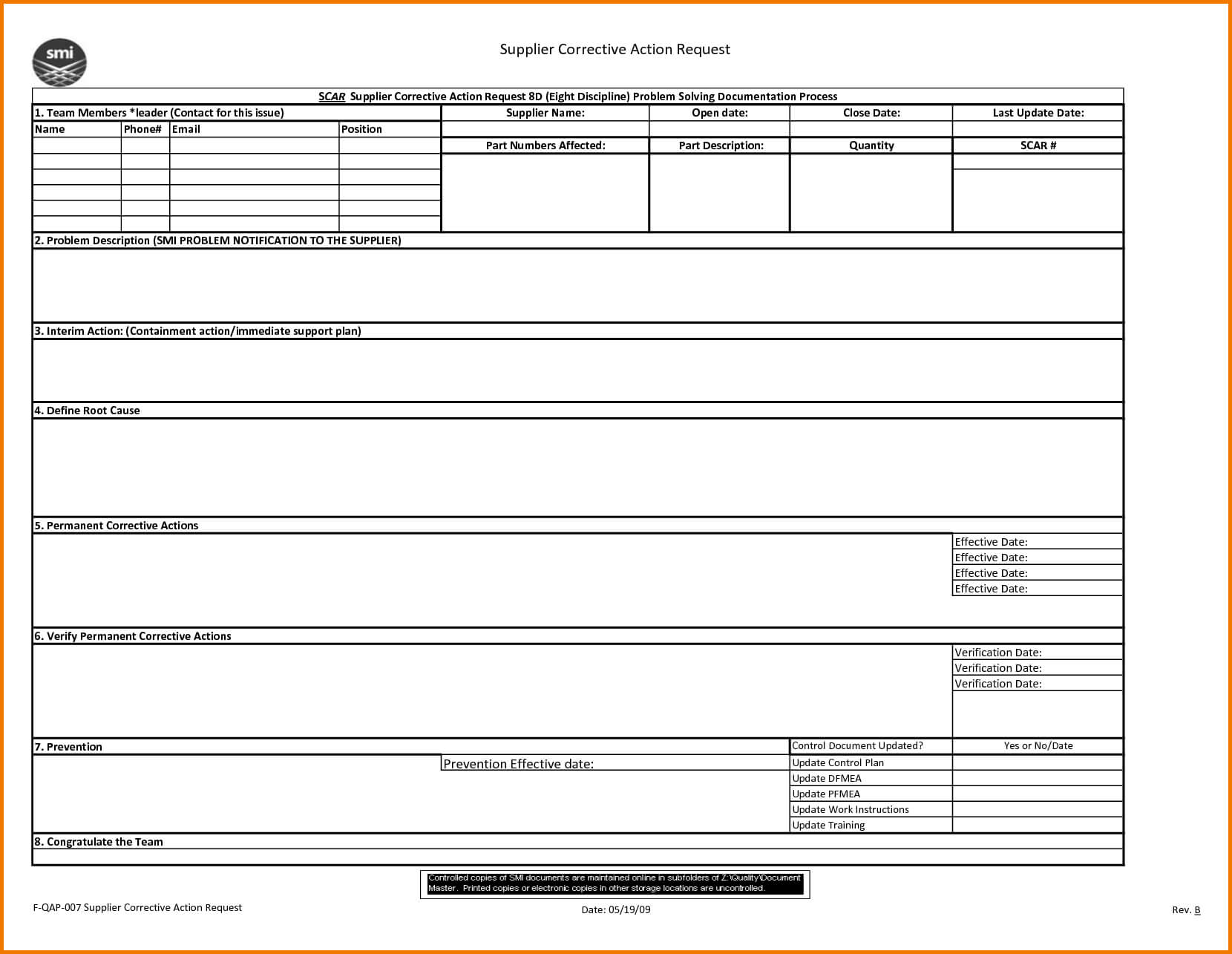 8D Report 2 Rt Template Pdf Excel Download Free Doc Examples With 8D Report Format Template
