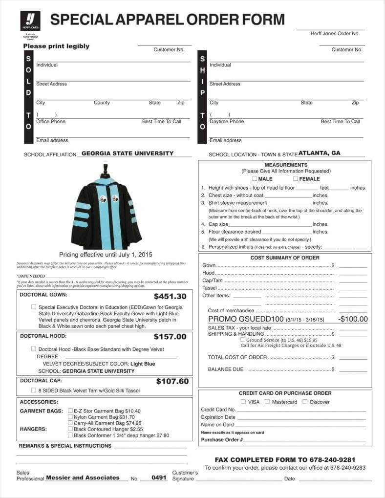 9+ Apparel Order Form Templates No.+ Free Word, Pdf, Excel Inside Apparel Order Form Template