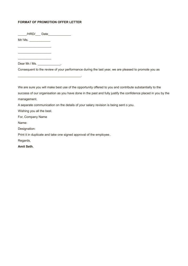 9+ Employee Promotion Letters – Free Word, Pdf, Excel Format Within Brief Op Note Template
