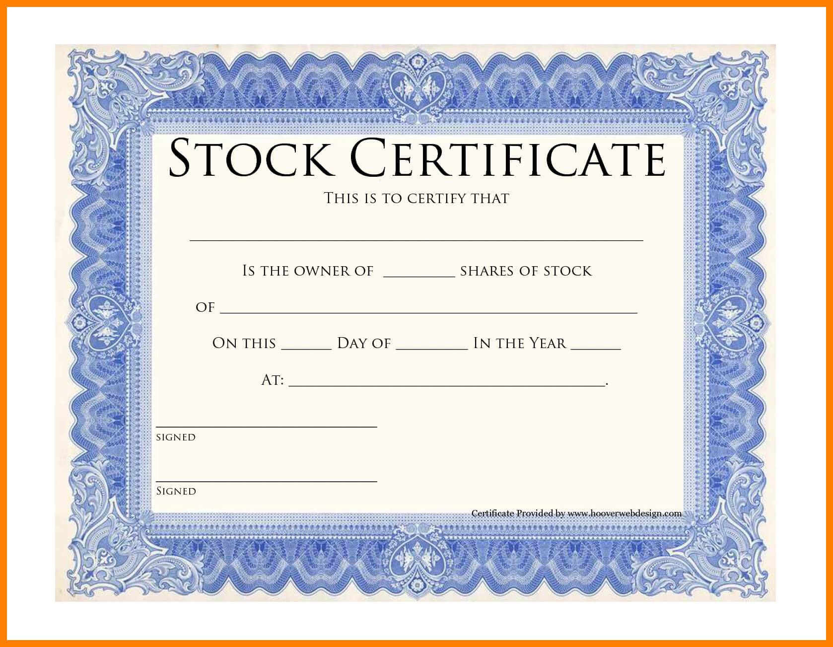 9+ Free Stock Certificate Template Word | Marlows Jewellers Intended For Blank Share Certificate Template Free