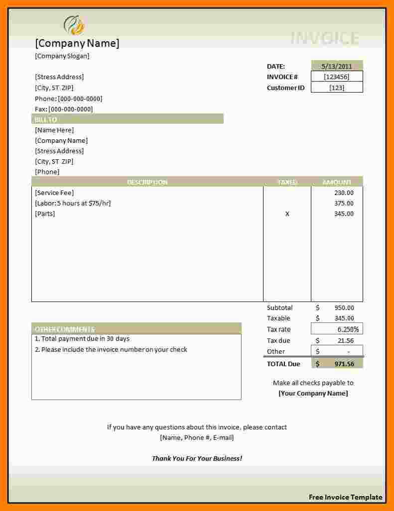 9+ Free Word Invoice Download | Marlows Jewellers With Regard To Bakery Invoice Template