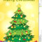 A Christmas Card Template With A Green Christmas Tree Stock Intended For 3D Christmas Tree Card Template