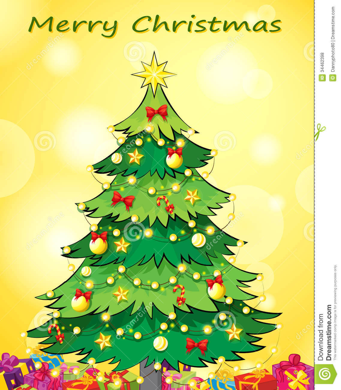 A Christmas Card Template With A Green Christmas Tree Stock Intended For 3D Christmas Tree Card Template