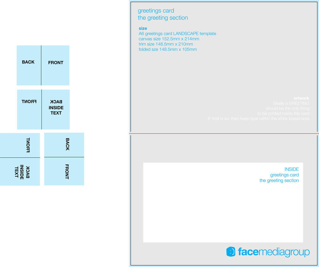 A6 Landscape Greetings Card Template – Tent Fold – Inside Regarding Blank Tent Card Template