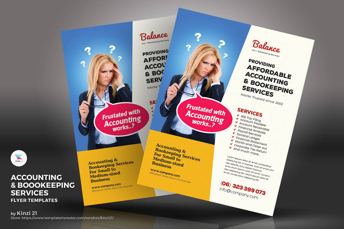 Accounting & Bookkeeping Services Flyers Corporate Identity Template For Accounting Flyer Templates