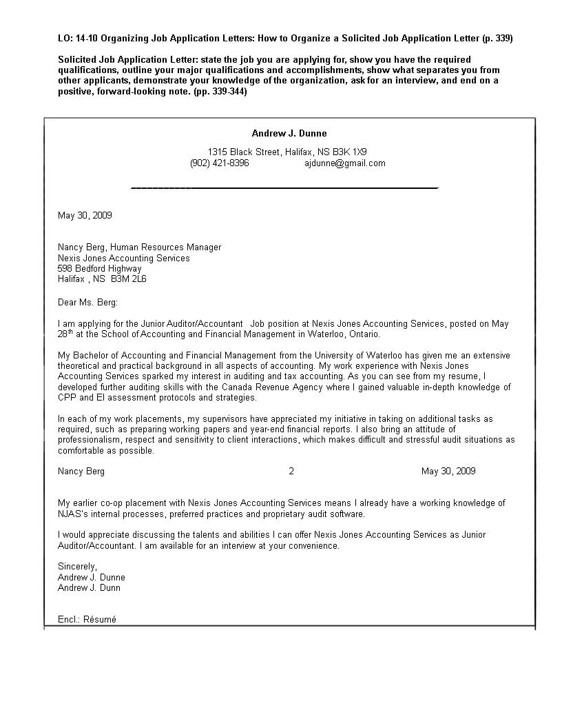 Accounting Job Application Letter | Templates At In 407 Letter Template