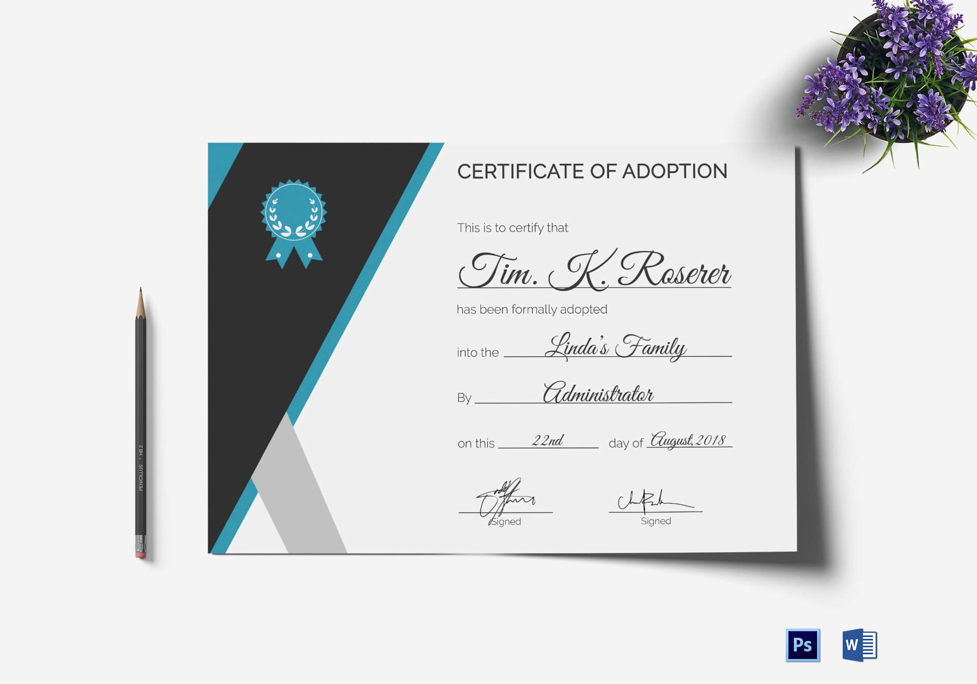Adoption Certificate Template Regarding Adoption Certificate Template