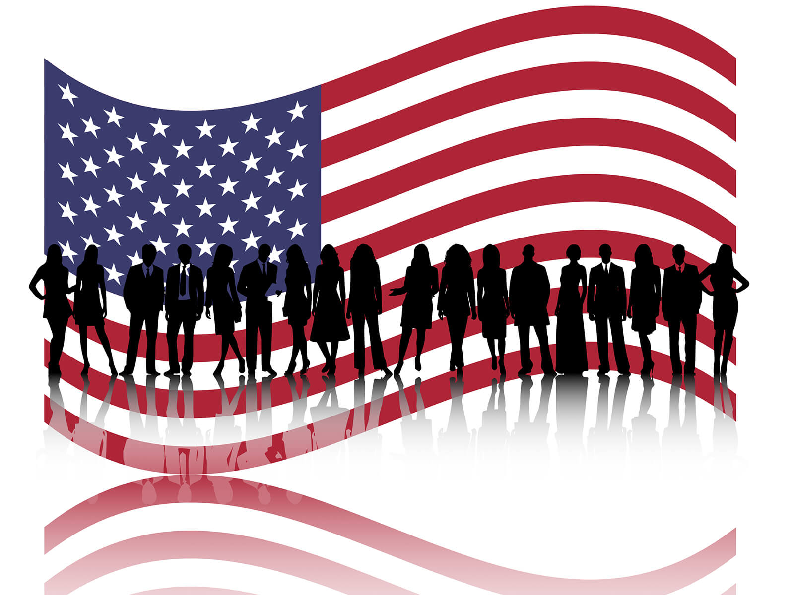 American Business People Powerpoint Templates – Business In American Flag Powerpoint Template