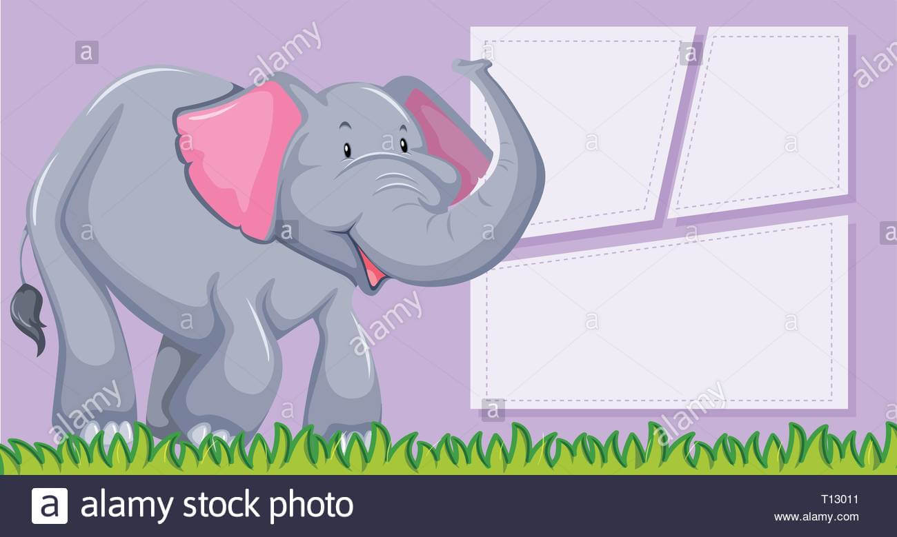 An Elephant On Blank Template Illustration Stock Vector Art For Blank Elephant Template