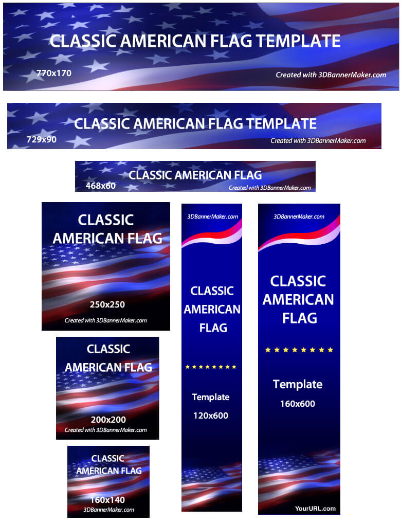 Animated Classic American Flag Flash Banner . Customize intended for Animated Banner Templates Animated Classic American Flag Flash Banner . Customize Intended For Animated Banner Templates