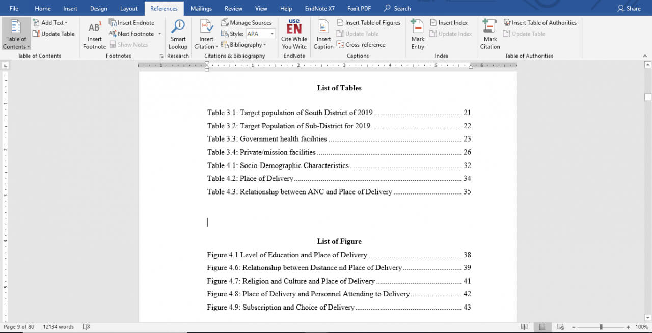 Apa Format Table Of Contents Word 6Th Template Style Owl With Apa Table Template Word