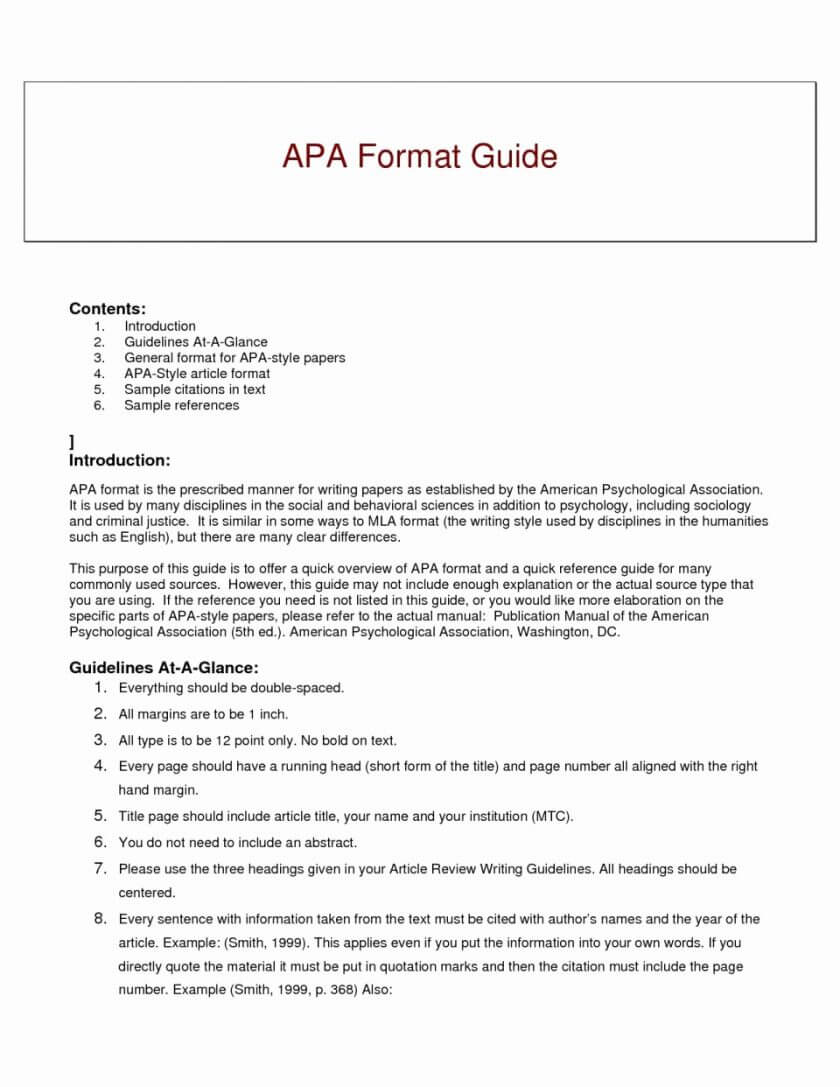 Apa Style Research Er Template Word Sample Outline 6Th Regarding Apa Word Template 6Th Edition