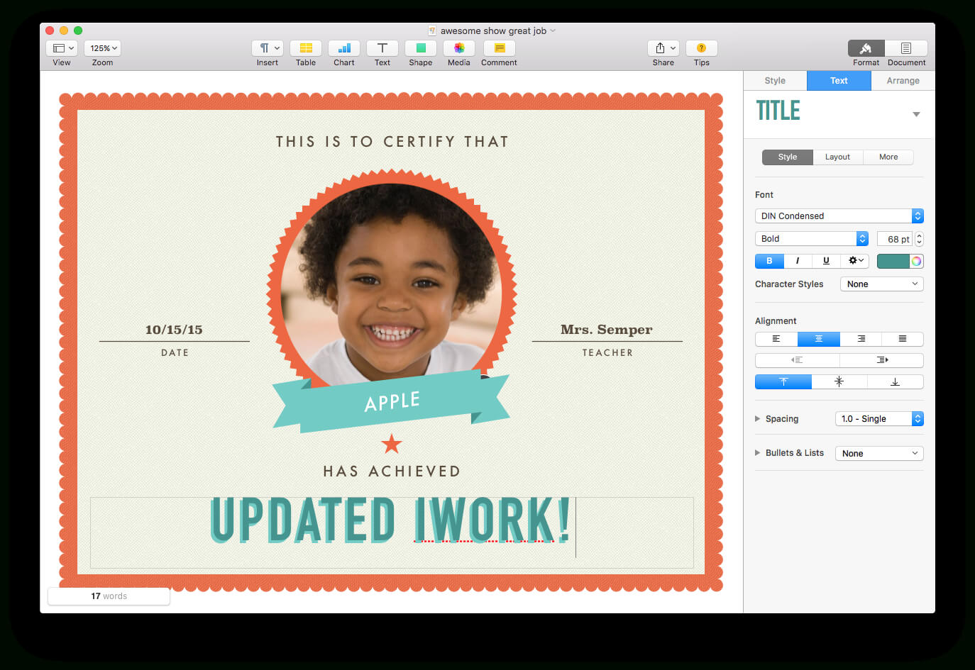 Apple Updates Iwork For Mac, With Force Touch And Split View For Certificate Template For Pages