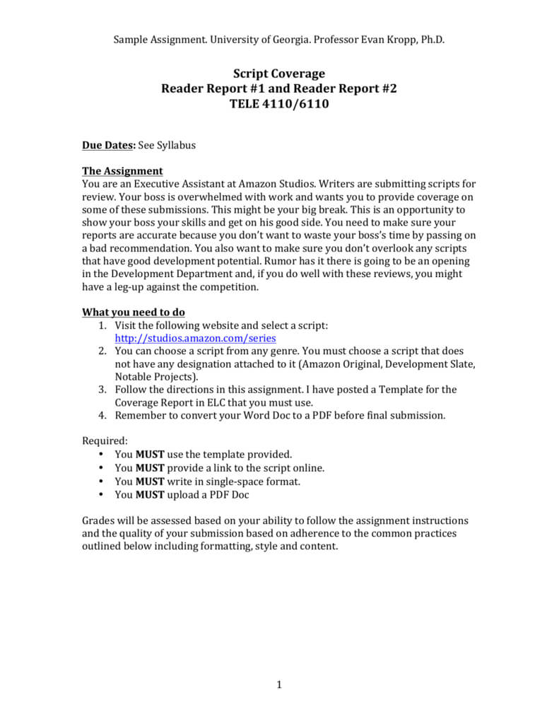 Assignment Report Writing Sample Throughout Assignment Report Template