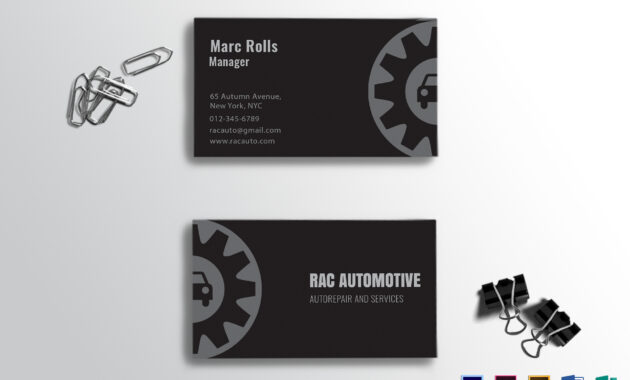 Automotive Business Card Template pertaining to Automotive Business Card Templates