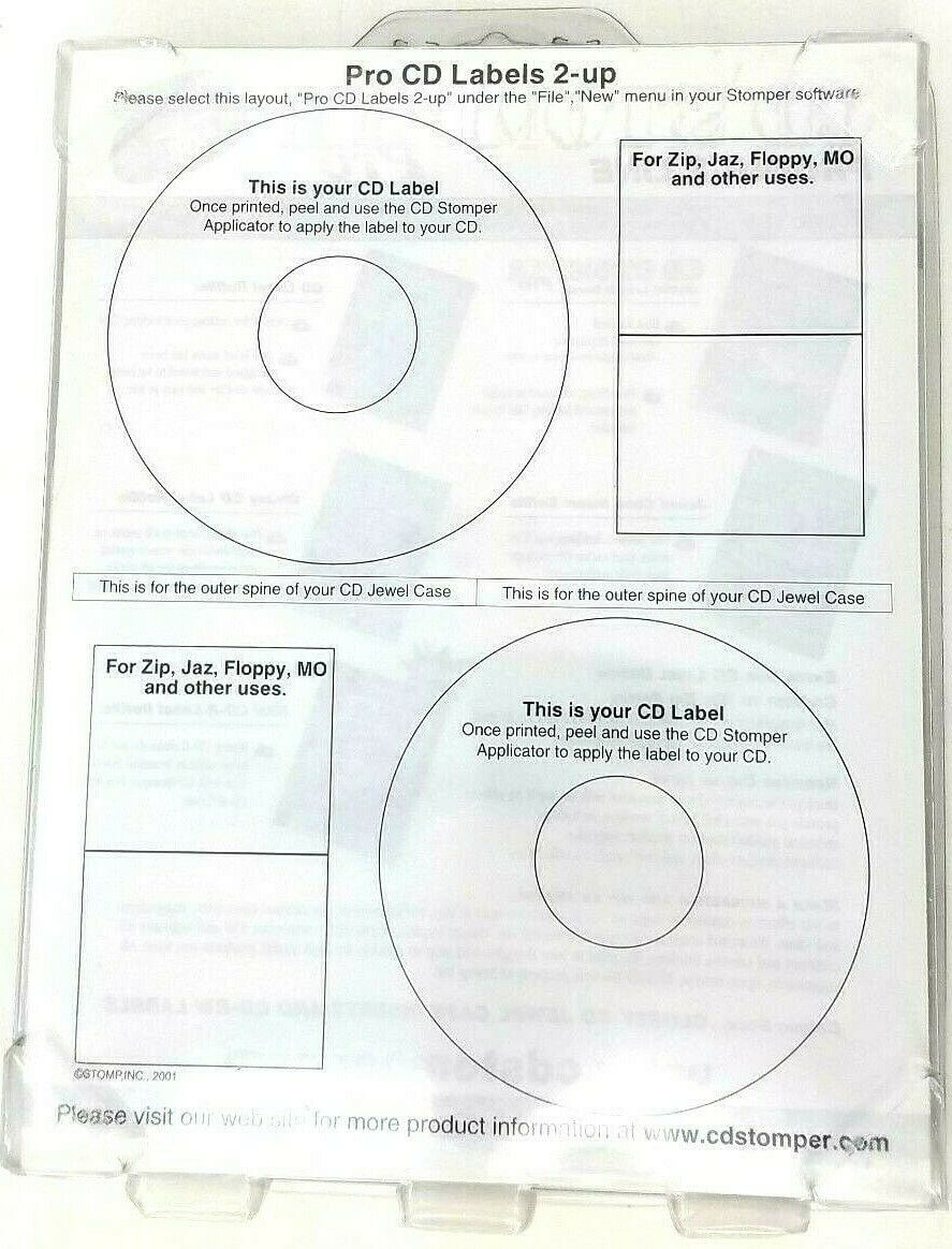 Avery 98122 Labels For Use With Cd Stomper Cd/dvd Labeling System White  Matte Pertaining To Cd Stomper 2 Up Standard With Center Labels Template