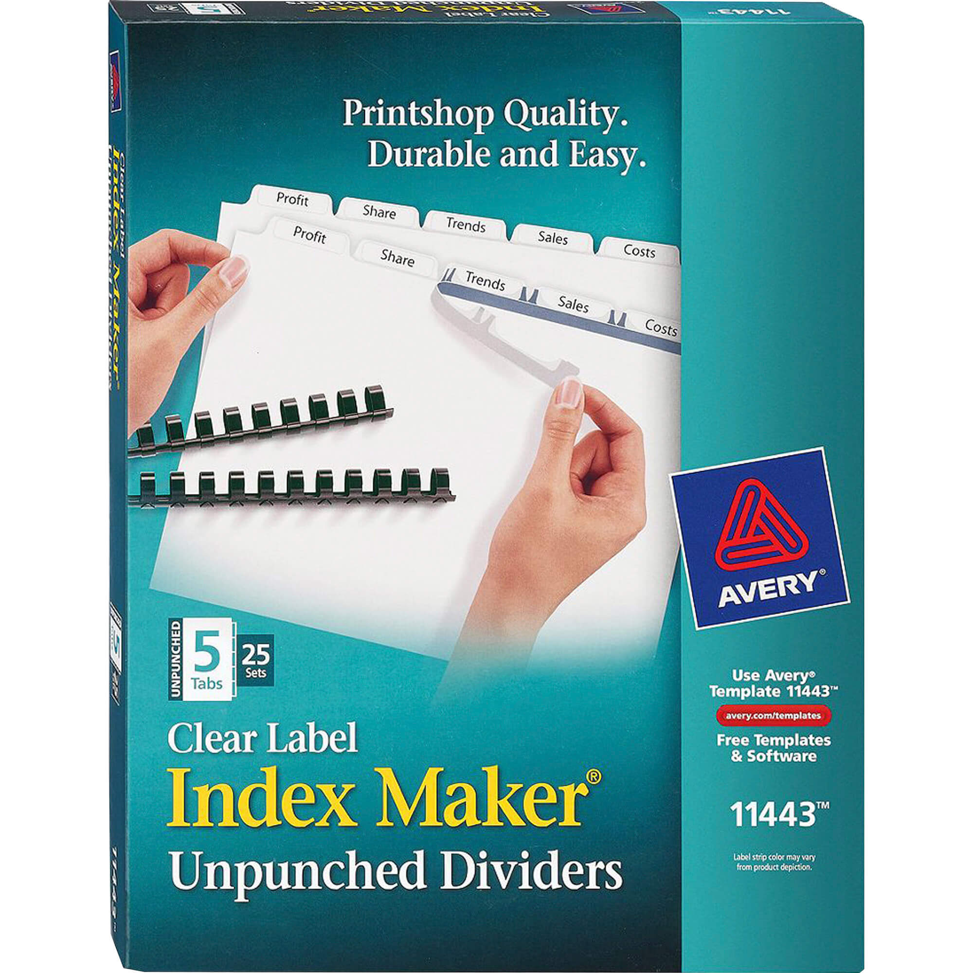 Avery® Index Maker Print & Apply Clear Label Dividers With In 5 Tab Label Template