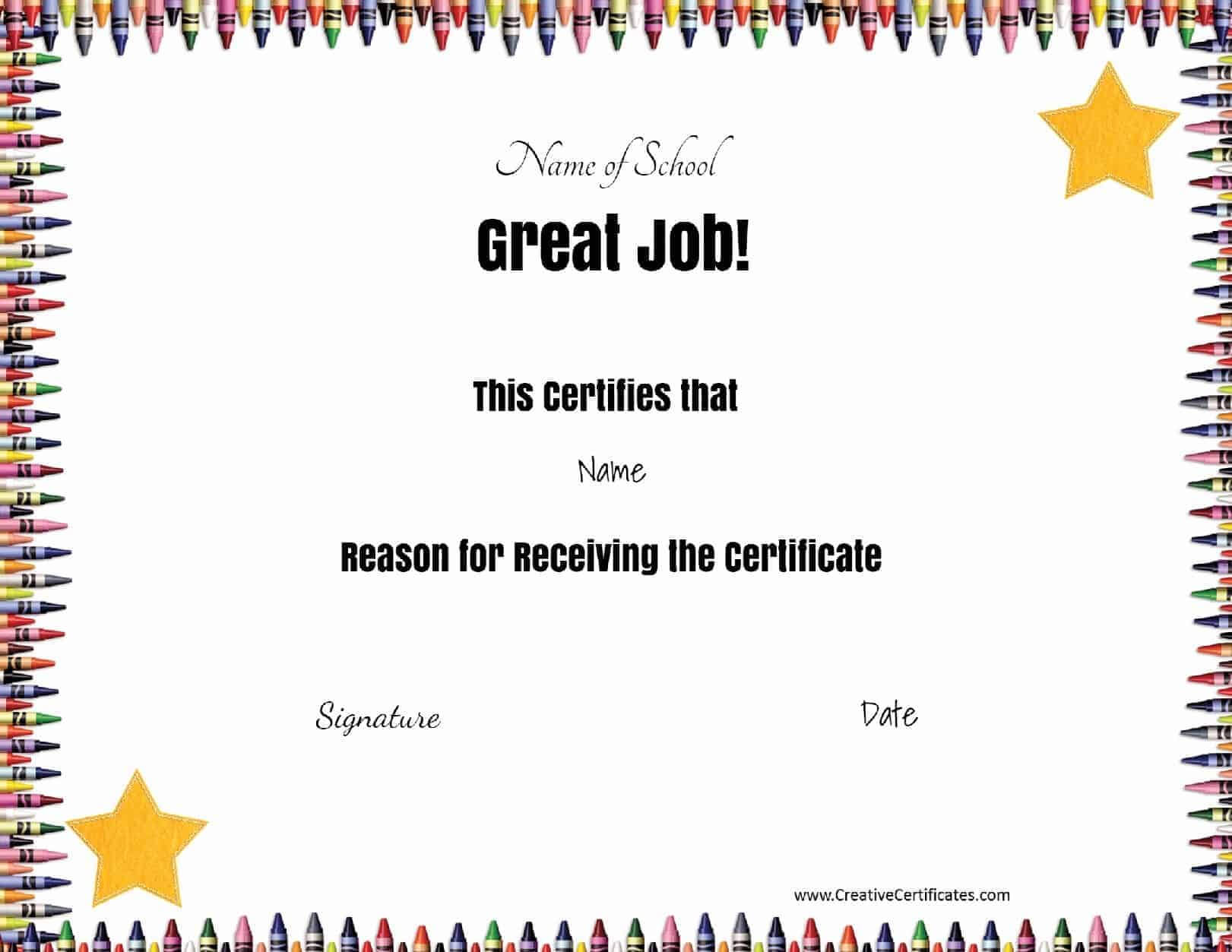 Award Certificate Template For Kids ] – Kids Sports With Children's Certificate Template