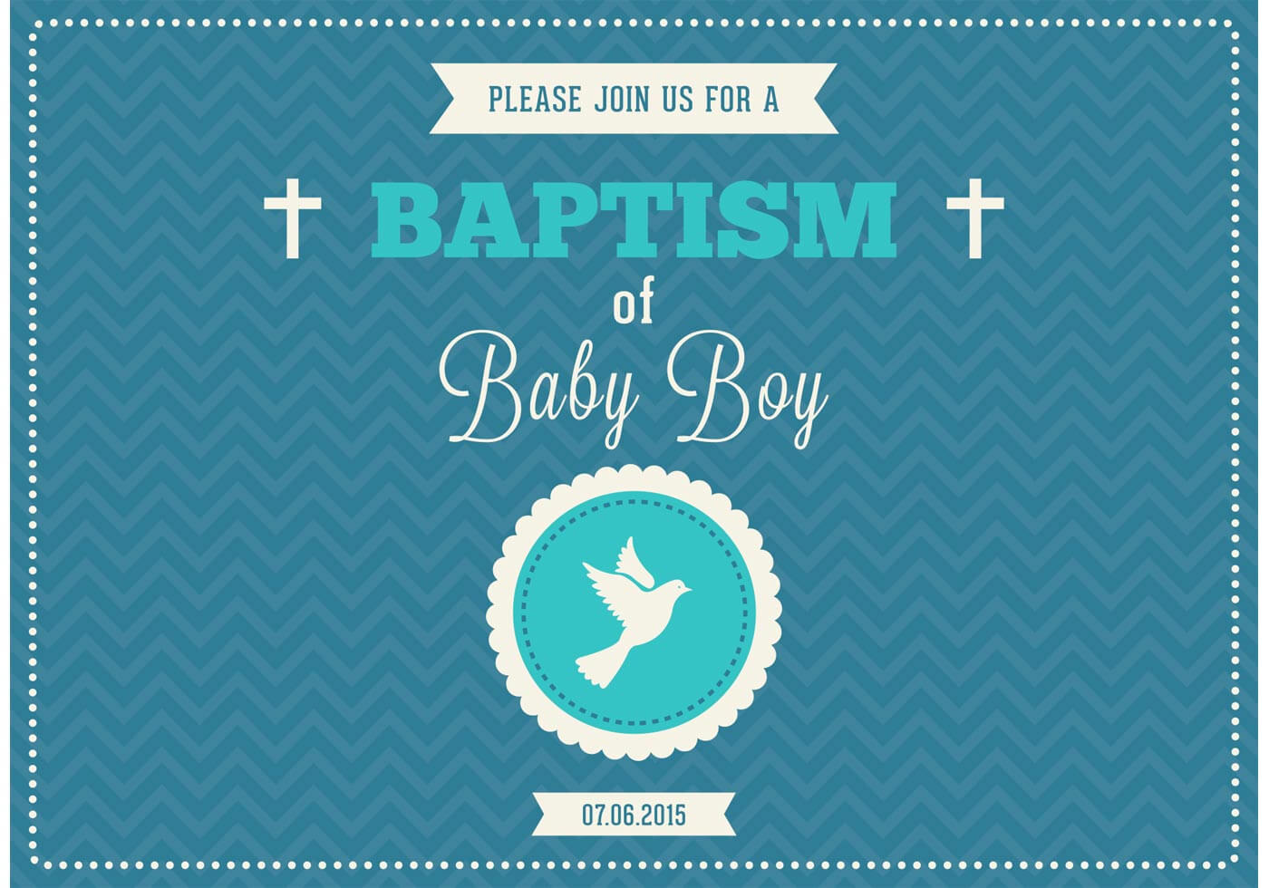 Baby Boy Baptism Vector Invitation – Download Free Vectors Regarding Christening Banner Template Free