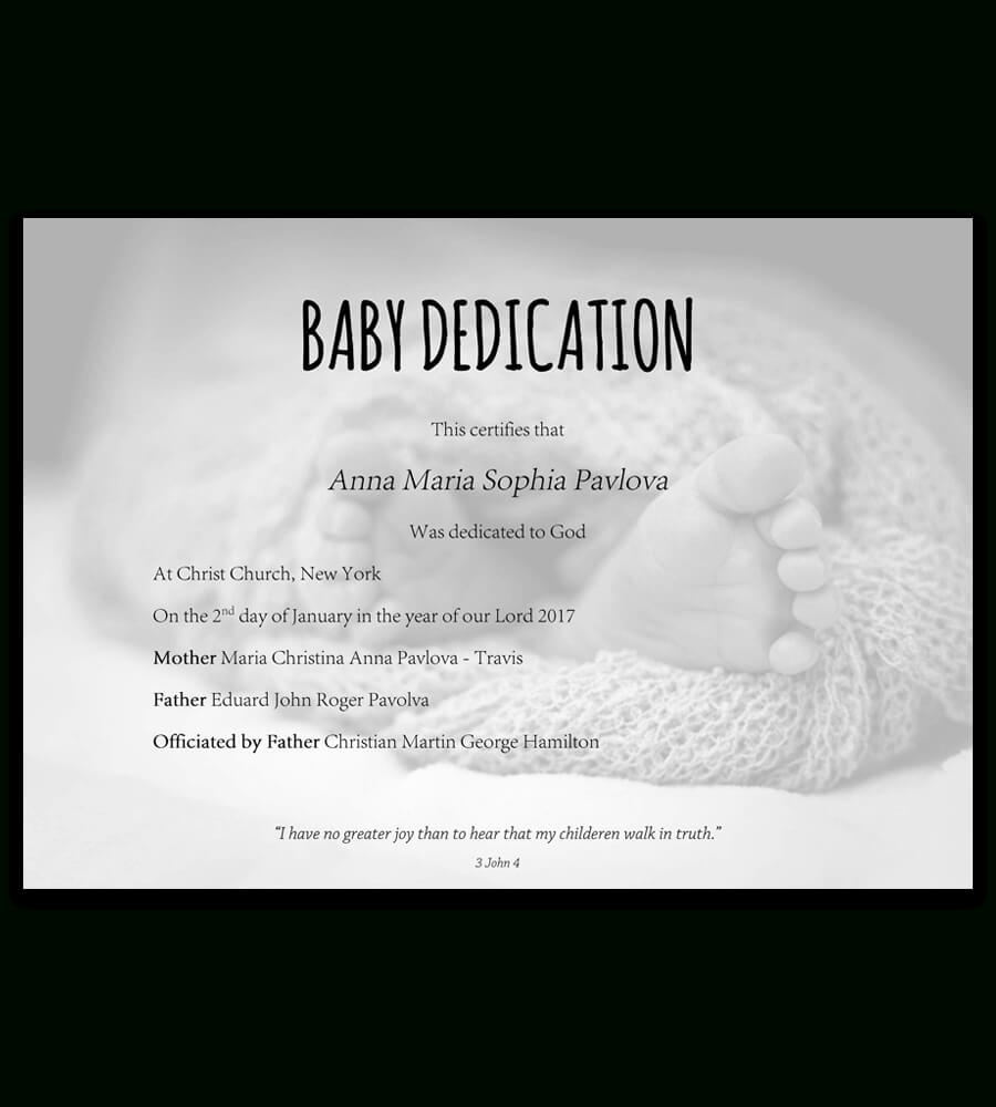 Baby Dedication Certificate Template For Word [Free Printable] Pertaining To Baby Dedication Certificate Template