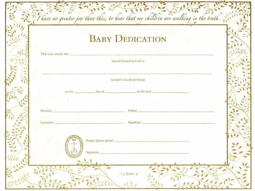 Baby Dedication Certificate Templates For Baby Christening Certificate Template