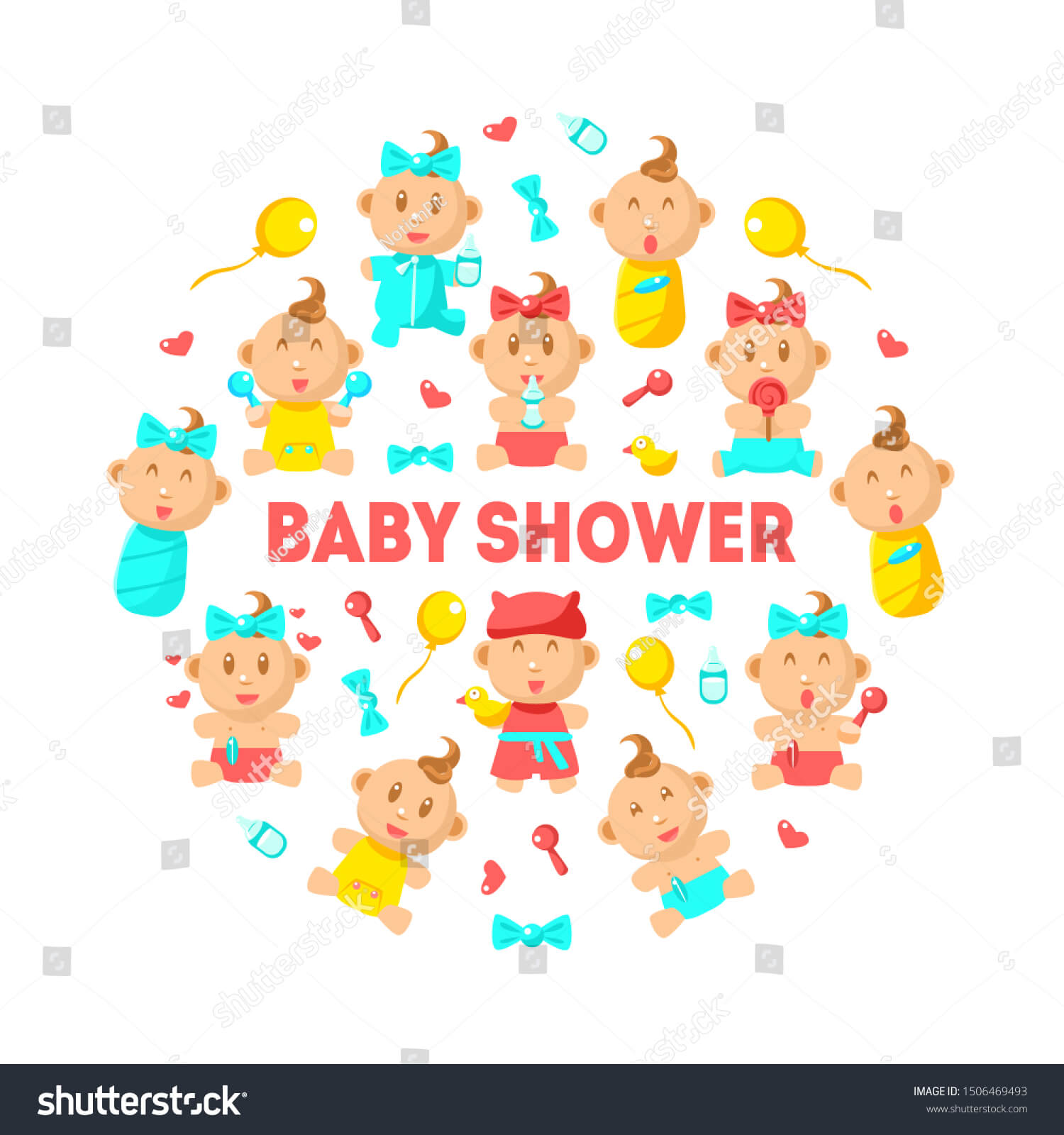 Baby Shower Banner Template Cute Arrival Stock Vector In Baby Shower Banner Template