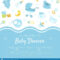Baby Shower Invitation Banner Template, Light Blue Card With With Regard To Baby Shower Banner Template