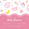 Baby Shower Invitation Banner Template, Pink Card With Newborn.. Pertaining To Baby Shower Banner Template